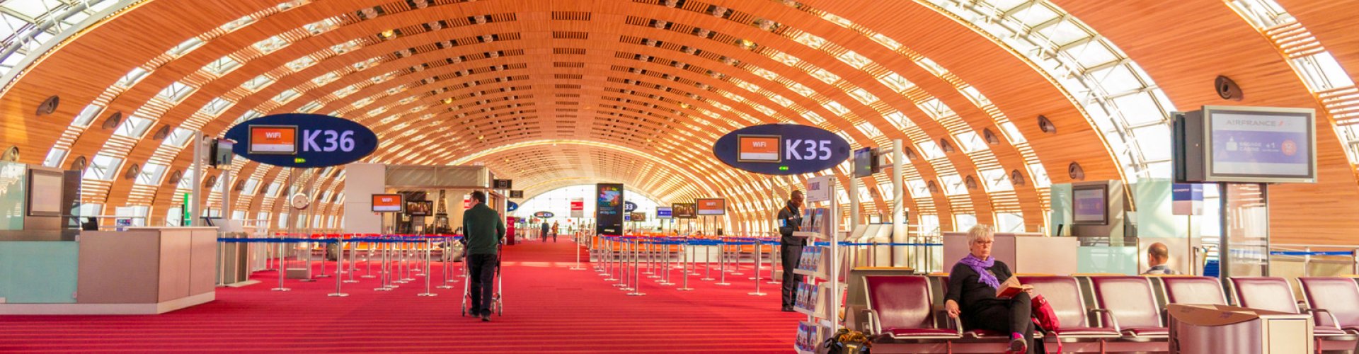 Runway-view sunset at Charles de Gaulle Airport