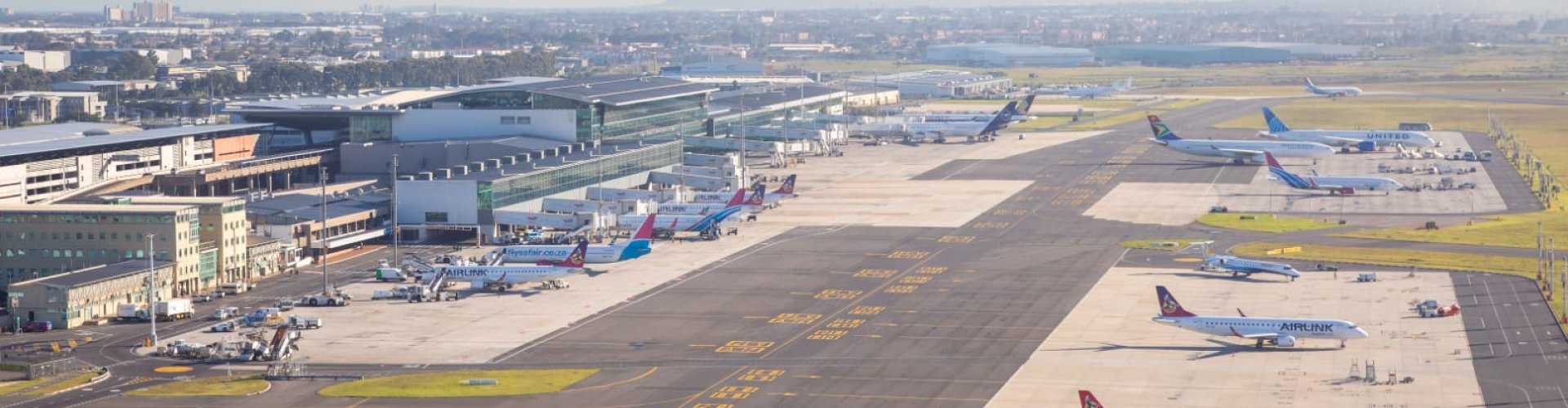 Sunset runway view at Cape Town Airport, ZA Airport