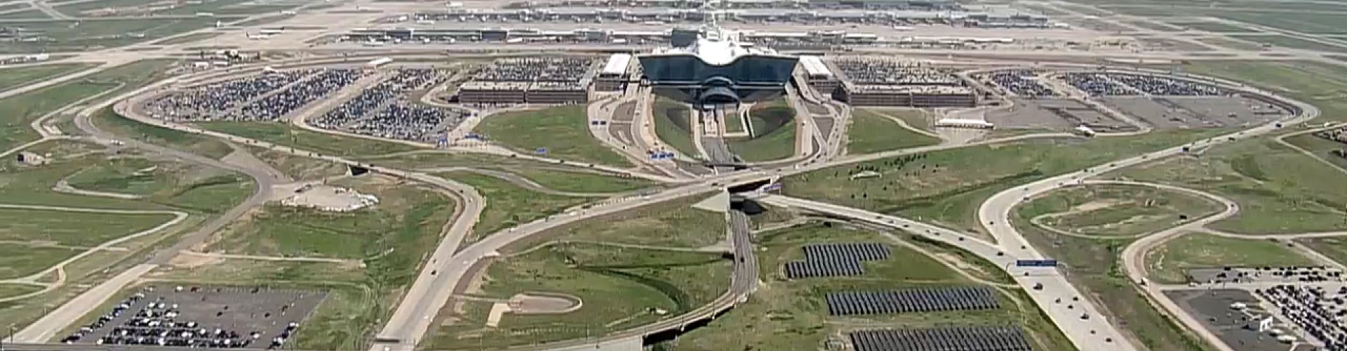 Sunset Runway View at Denver Intl Airport