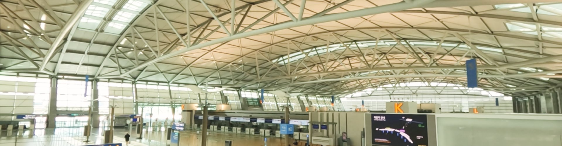 Runway view sunset at Incheon Airport, KR