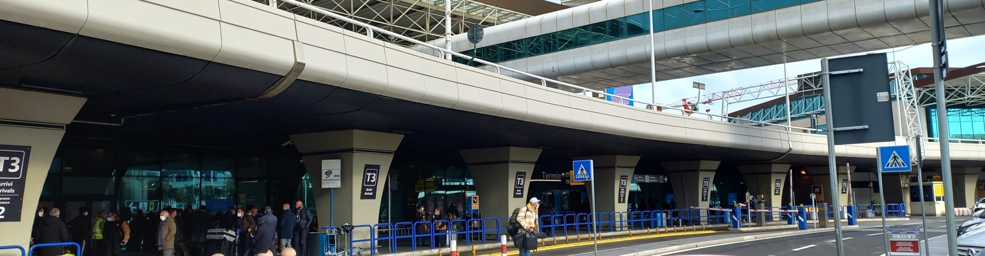 Runway view at sunset from Leonardo Da Vinci Airport lounge