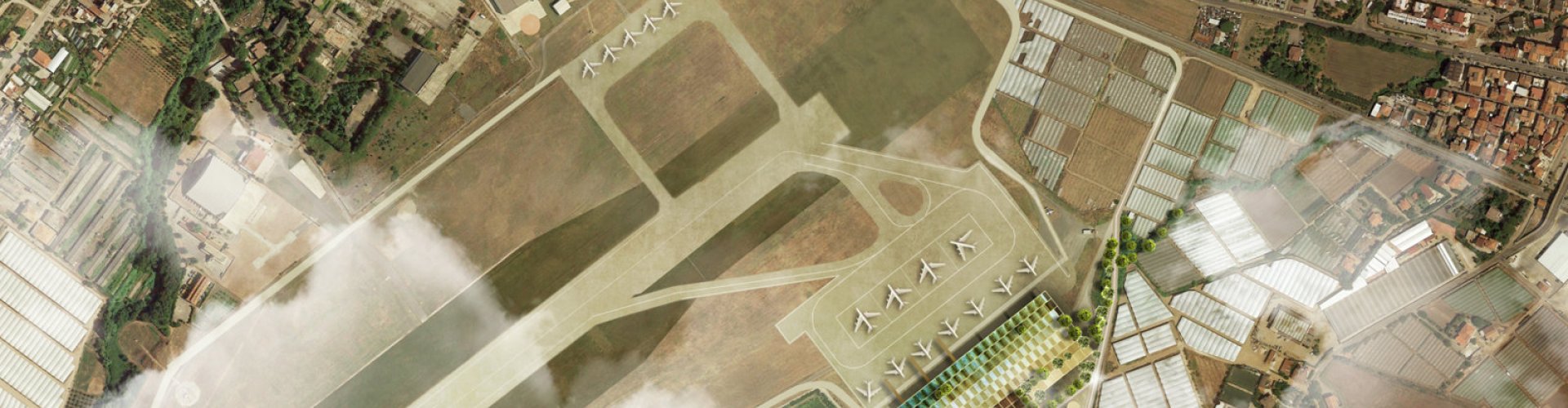 Runway-view sunset at Salerno Airport