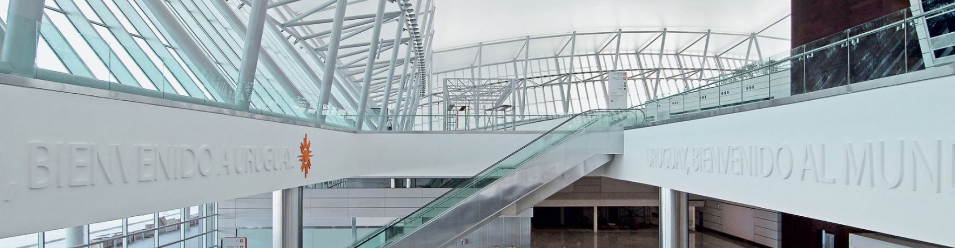 Runway view with sunset at Carrasco Intl Airport